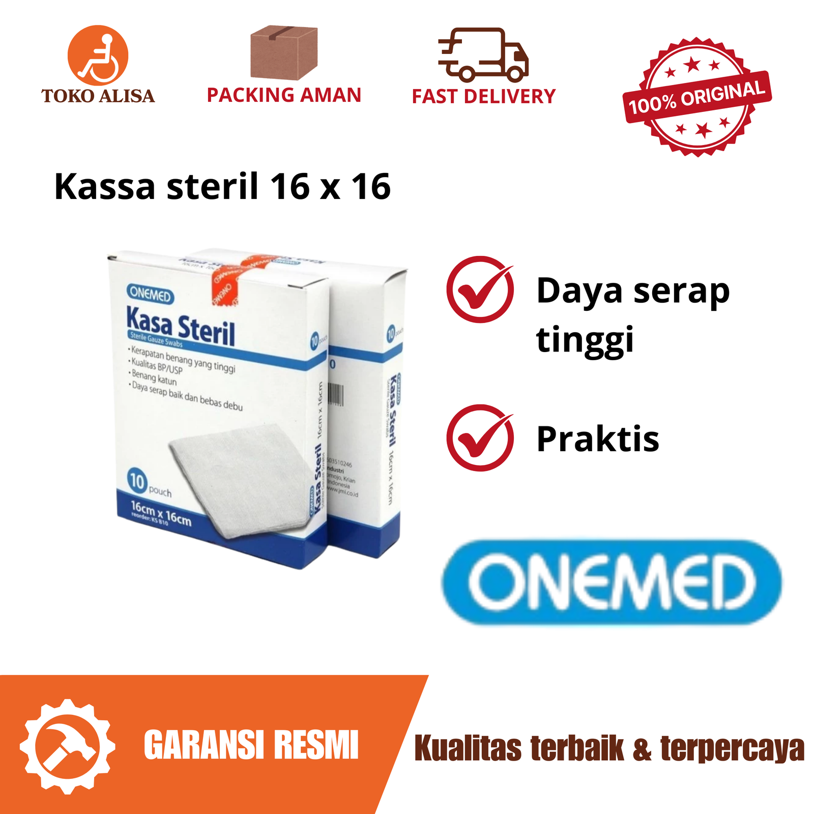 Kassa steril 16 x 16